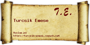 Turcsik Emese névjegykártya